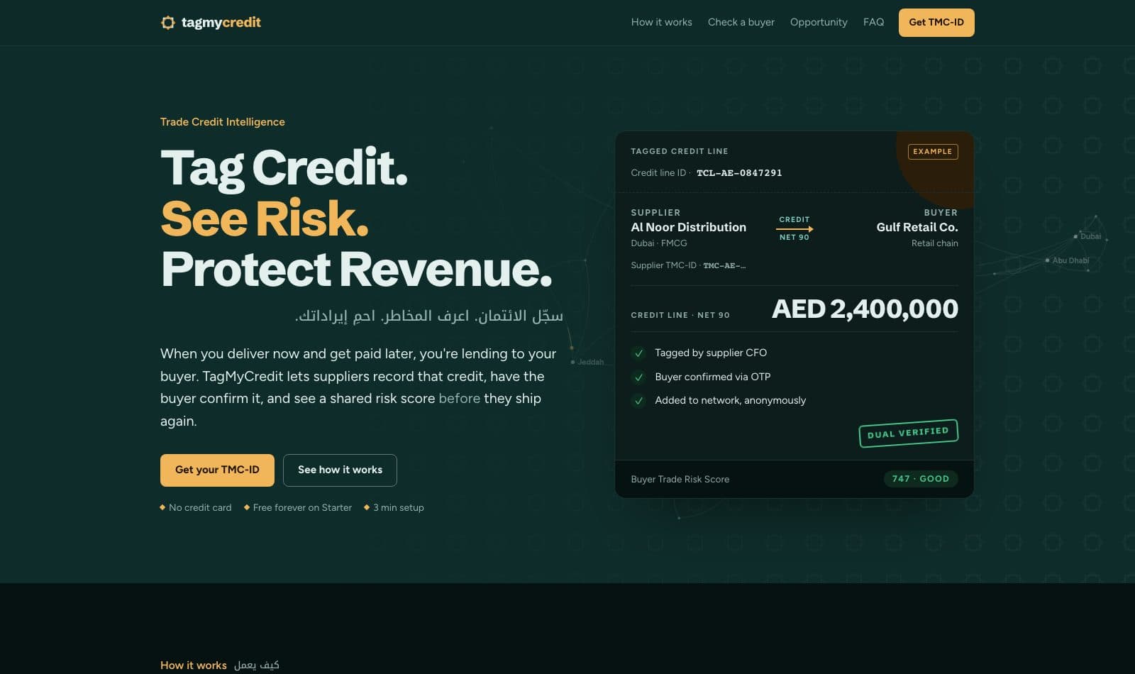 TagMyCredit marketing website hero
